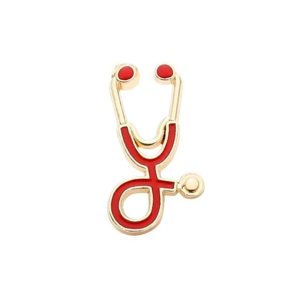 (3/$15) Stethoscope Enamel Pin - Picture 1 of 3